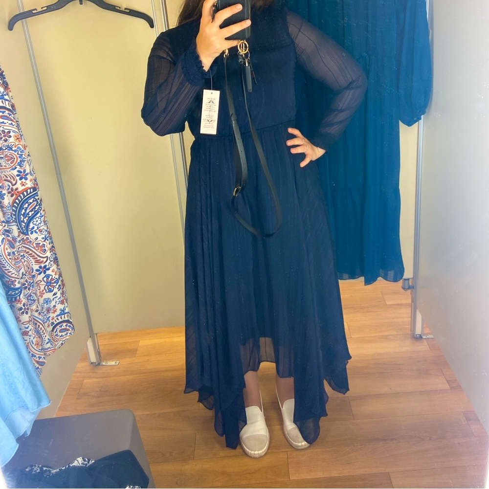 Navy blue handkerchief dress